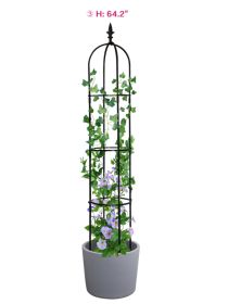 6.2ft Garden Obelisk Trellis,Lightweight Rustproof Plastic Coated Metal Tall Tower Trellis Stand,Black