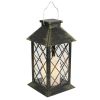 Solar Powered Lantern- Hanging or Tabletop Water Resistant LED Pillar Candle Lamp for Indoors or Outdoors-Classic Home and Garden Decor by Lavish Home