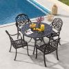 2 Pieces Patio Cast Aluminum Dining Chairs with Armrests