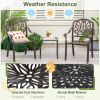 2 Pieces Patio Cast Aluminum Dining Chairs with Armrests