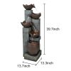 39.7inches Outdoor Garden Water Fountain with Led Lights for Home Deck, Patio, Porch, Yard Decor