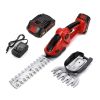 24V Cordless Handheld Grass Shear Hedge Trimmer with 90° Cutting Angle 2Pcs Replaceable Blades