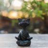 1pc Whimsical Cat Sculpture, Buddha Meditating Cat Statue, Cat Lover Gifts, Fairy Garden Animals, Decorations For Patio Yard Lawn Porch Desktop