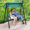 2 Person Patio Swing with Weather Resistant Glider and Adjustable Canopy